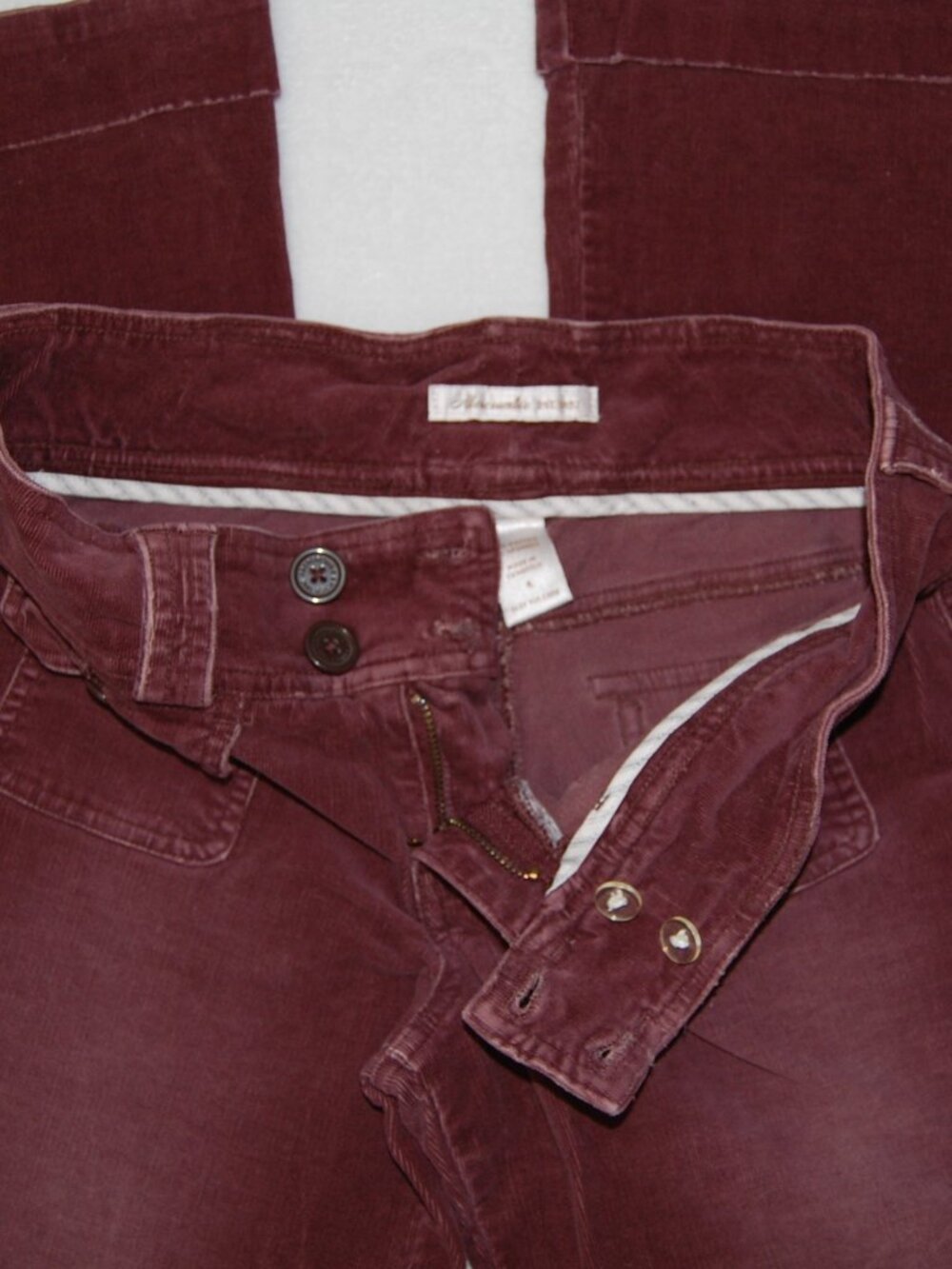 Abercrombie & Fitch, Women Size 4, Plum Corduroy Low-Rise Pants, Vintage Y2K - Picture 10 of 15